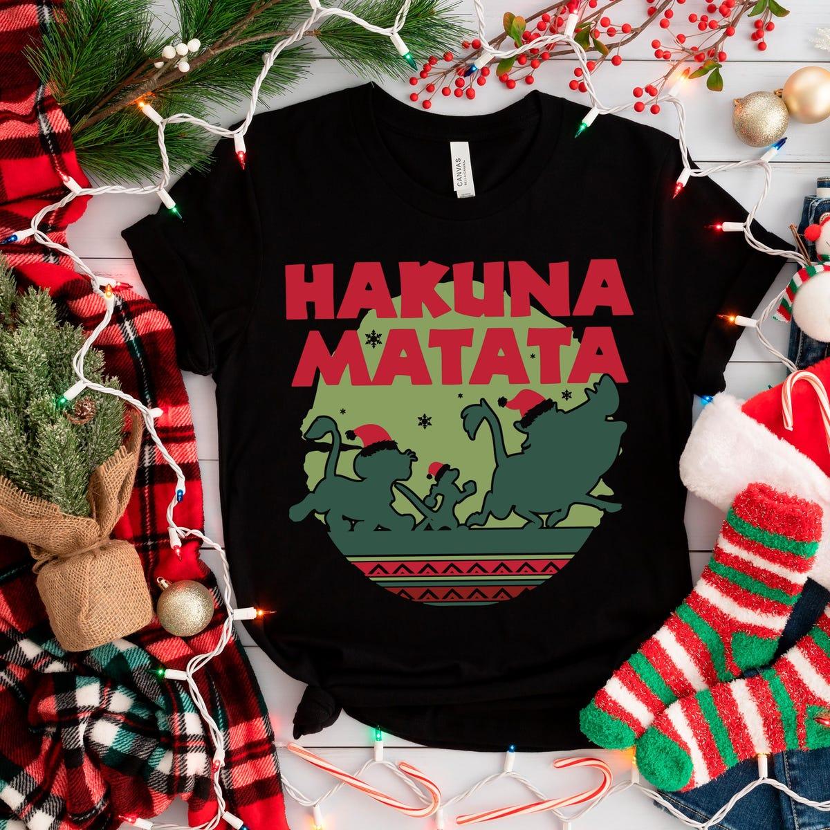 Hakuna Matata Christmas The Lion King Simba Pumbaa Timon Shirt 4