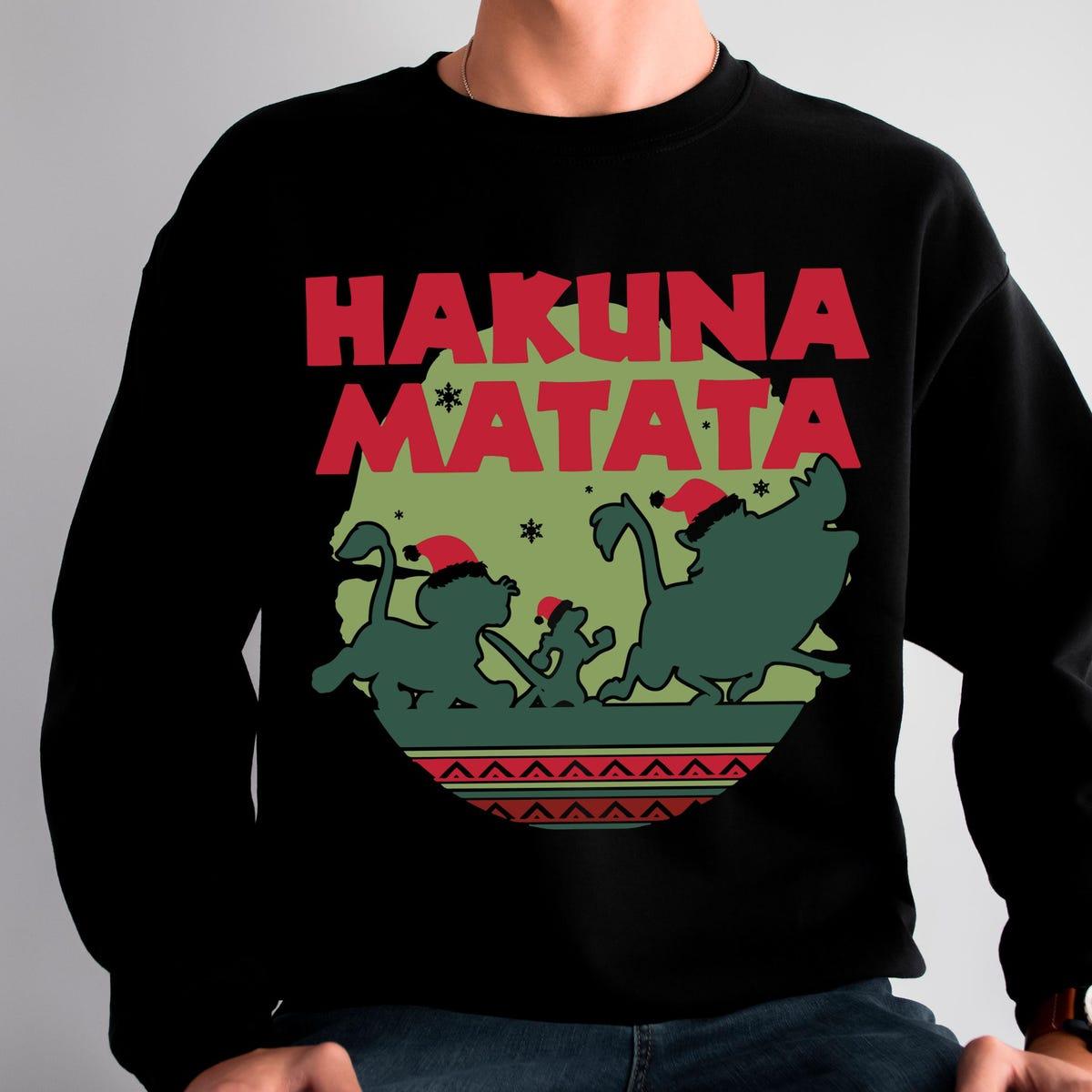 Hakuna Matata Christmas The Lion King Simba Pumbaa Timon Shirt 5