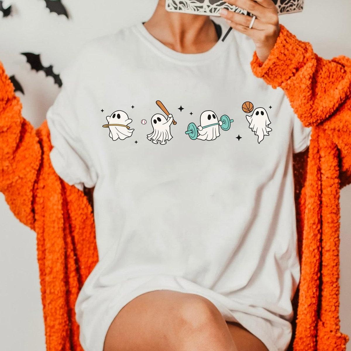 Halloween Ghost Doing Sport Boo Halloween Party Shirt 4