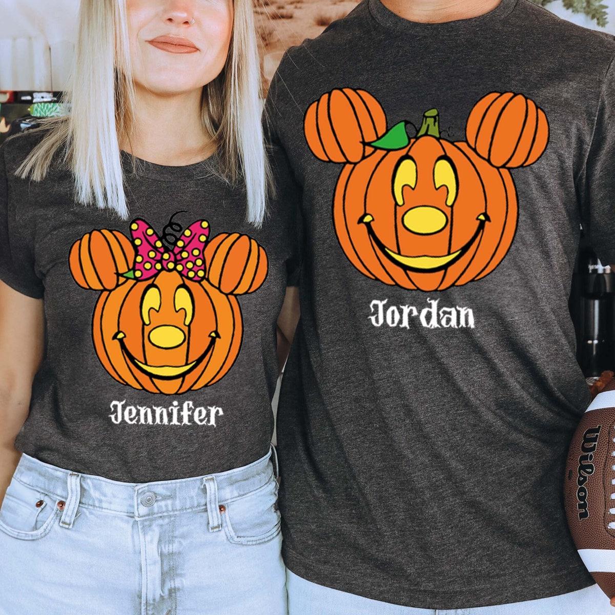 Halloween Mickey Minnie Pumpkin Head Shirt 3