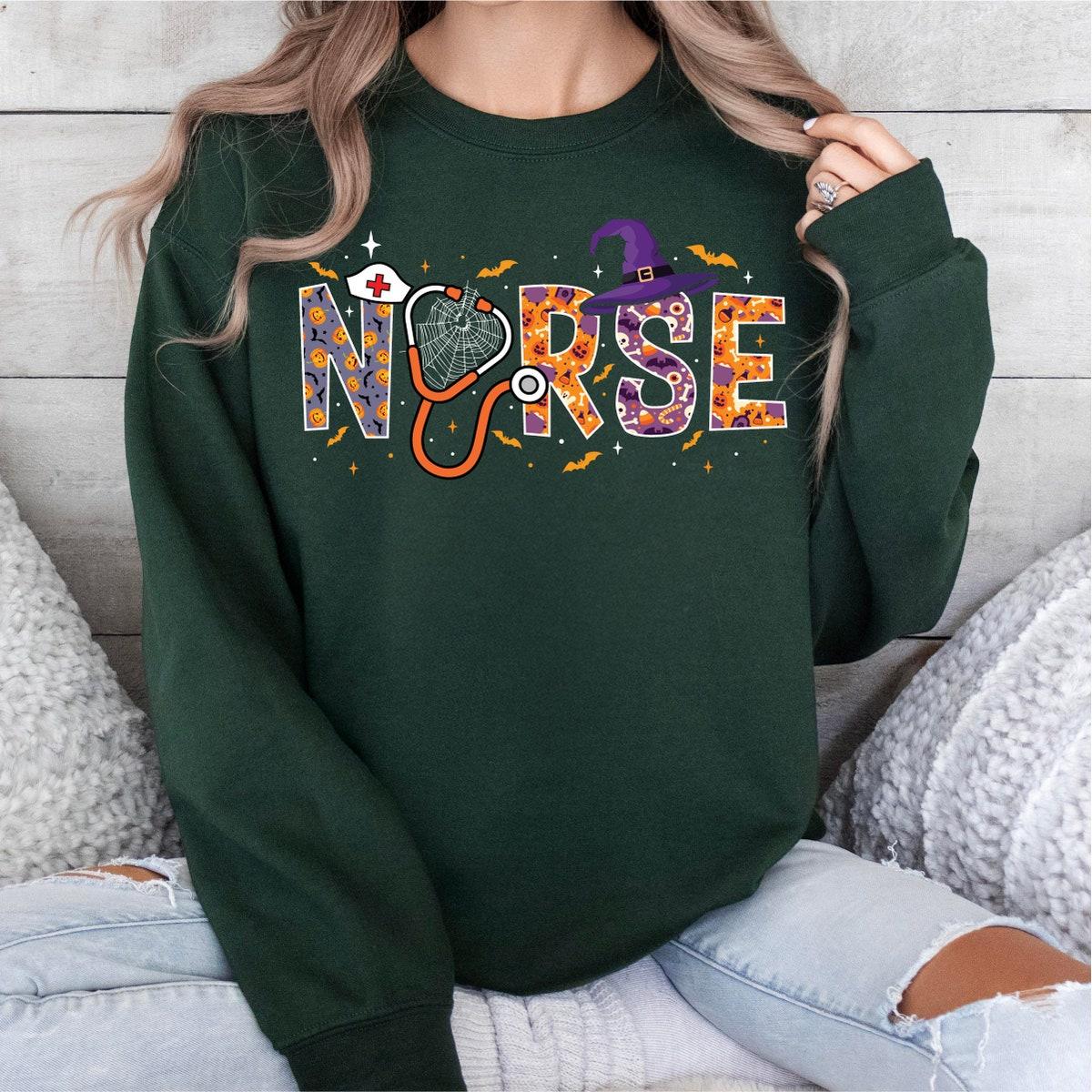 Halloween Nurse Halloween Vibe Nurse Witch Shirt 2