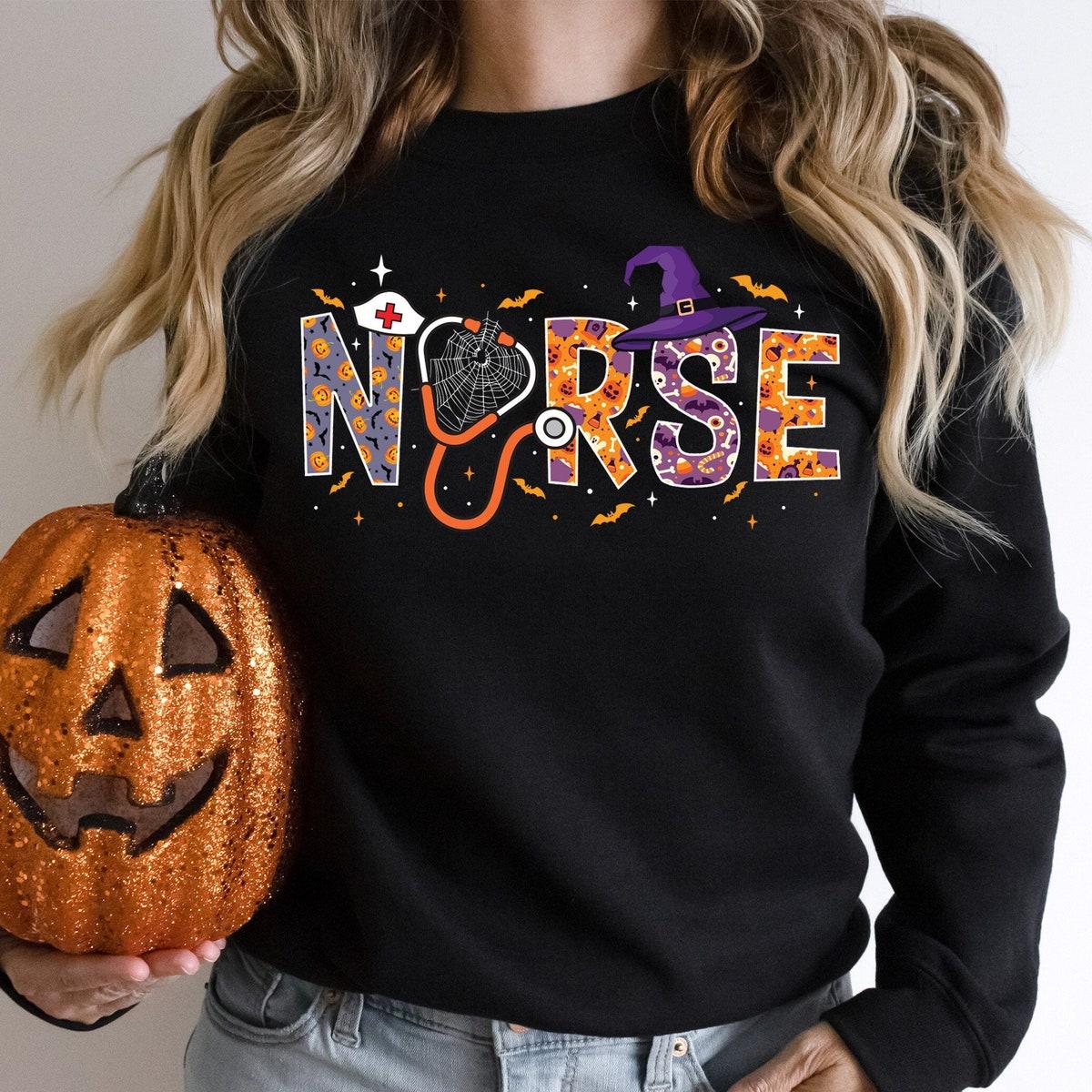 Halloween Nurse Halloween Vibe Nurse Witch Shirt 3