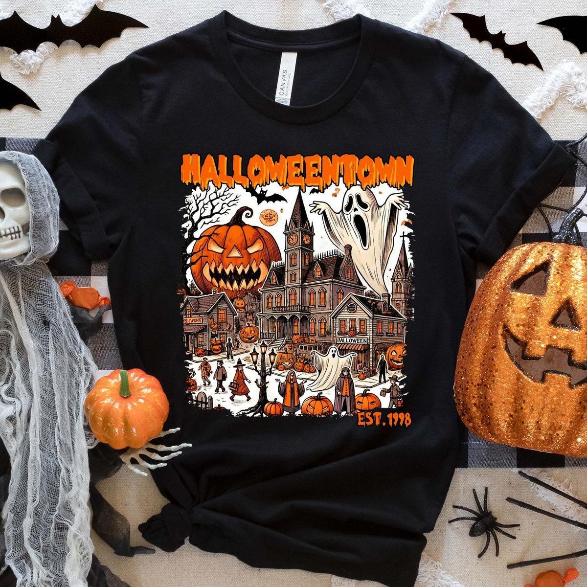 Halloween Town Est 1998 Halloween Vibe Ghosts Pumpkin Shirt 1