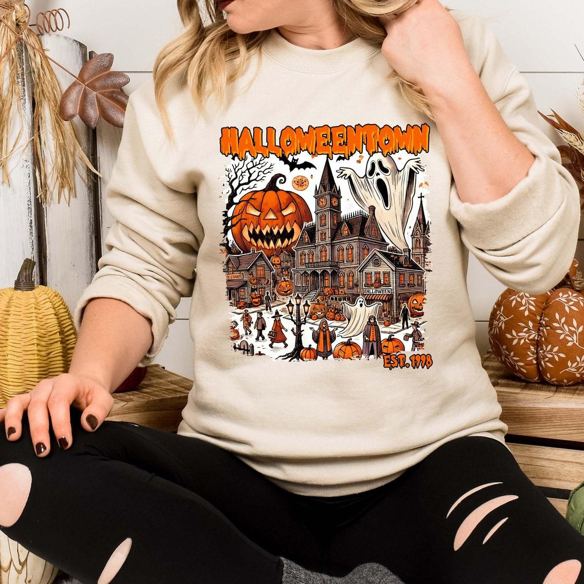 Halloween Town Est 1998 Halloween Vibe Ghosts Pumpkin Shirt 4