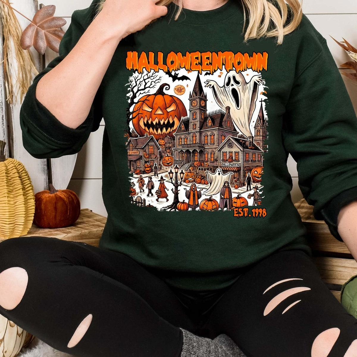 Halloween Town Est 1998 Halloween Vibe Ghosts Pumpkin Shirt 5