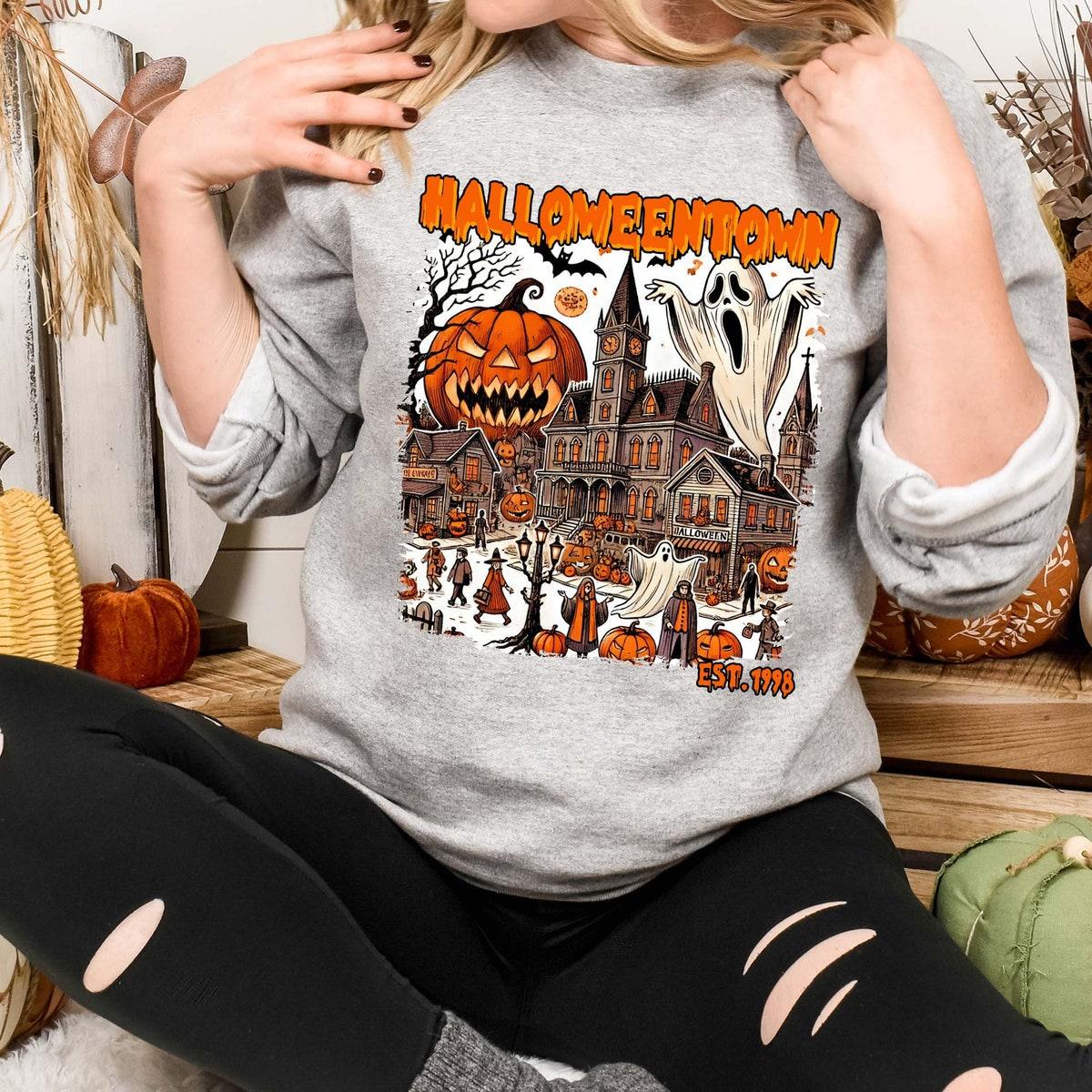 Halloween Town Est 1998 Halloween Vibe Ghosts Pumpkin Shirt 6