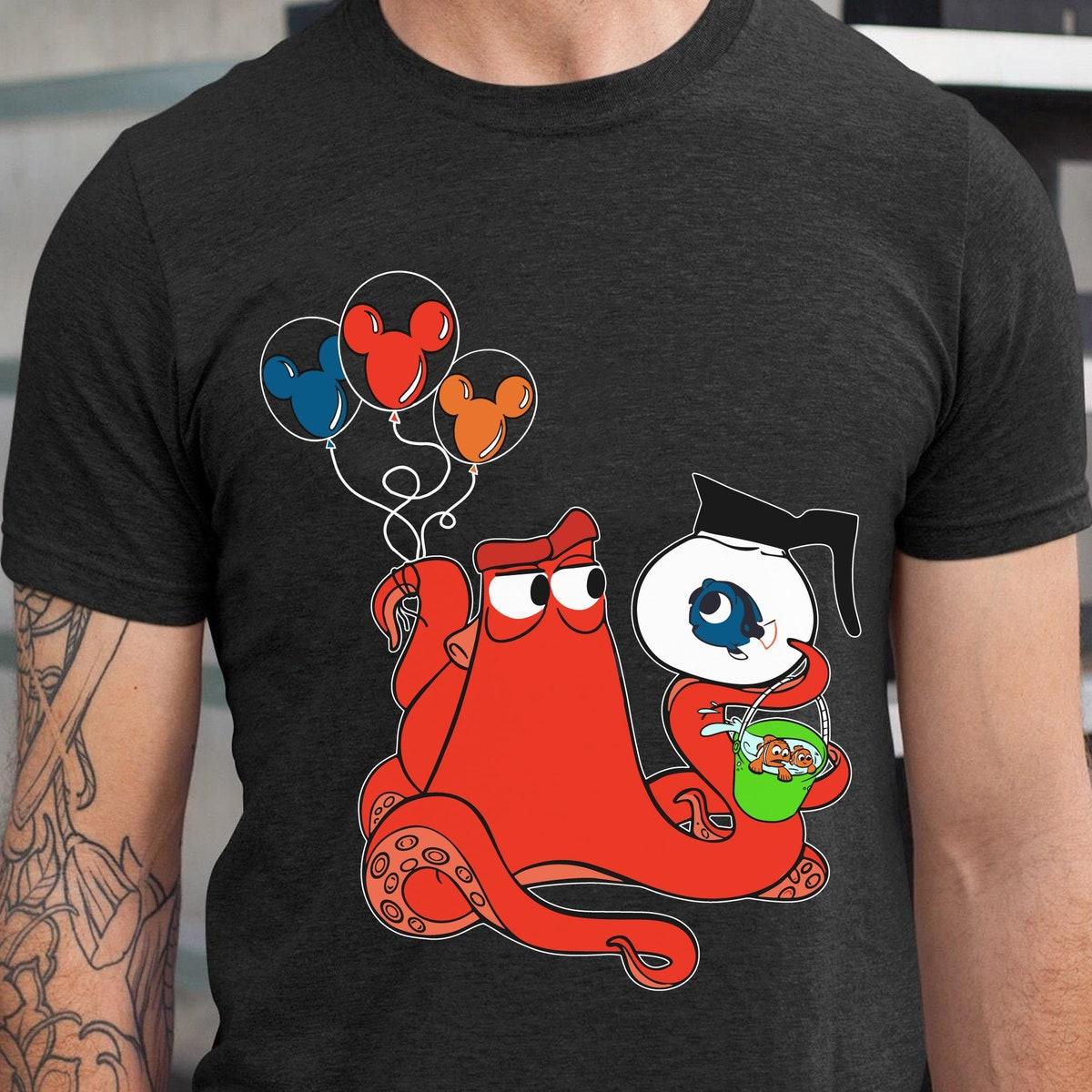 Hank Octopus Dory Marlin With Mickey Balloon Shirt 2