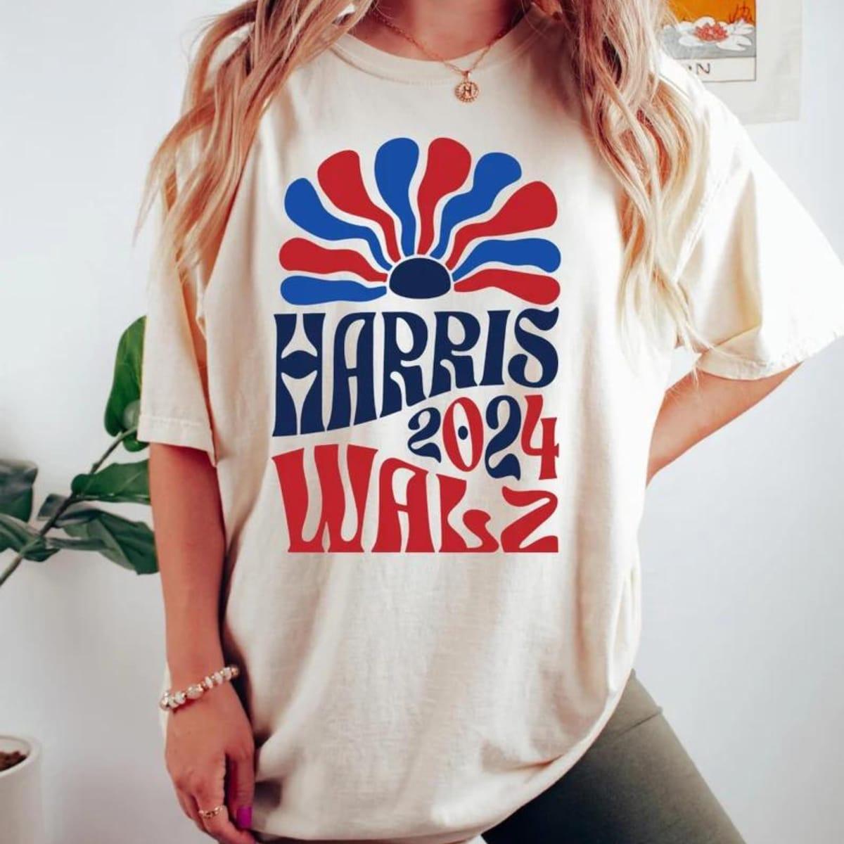 Harris Walz Vote Blue Liberal Feminis Shirt 1