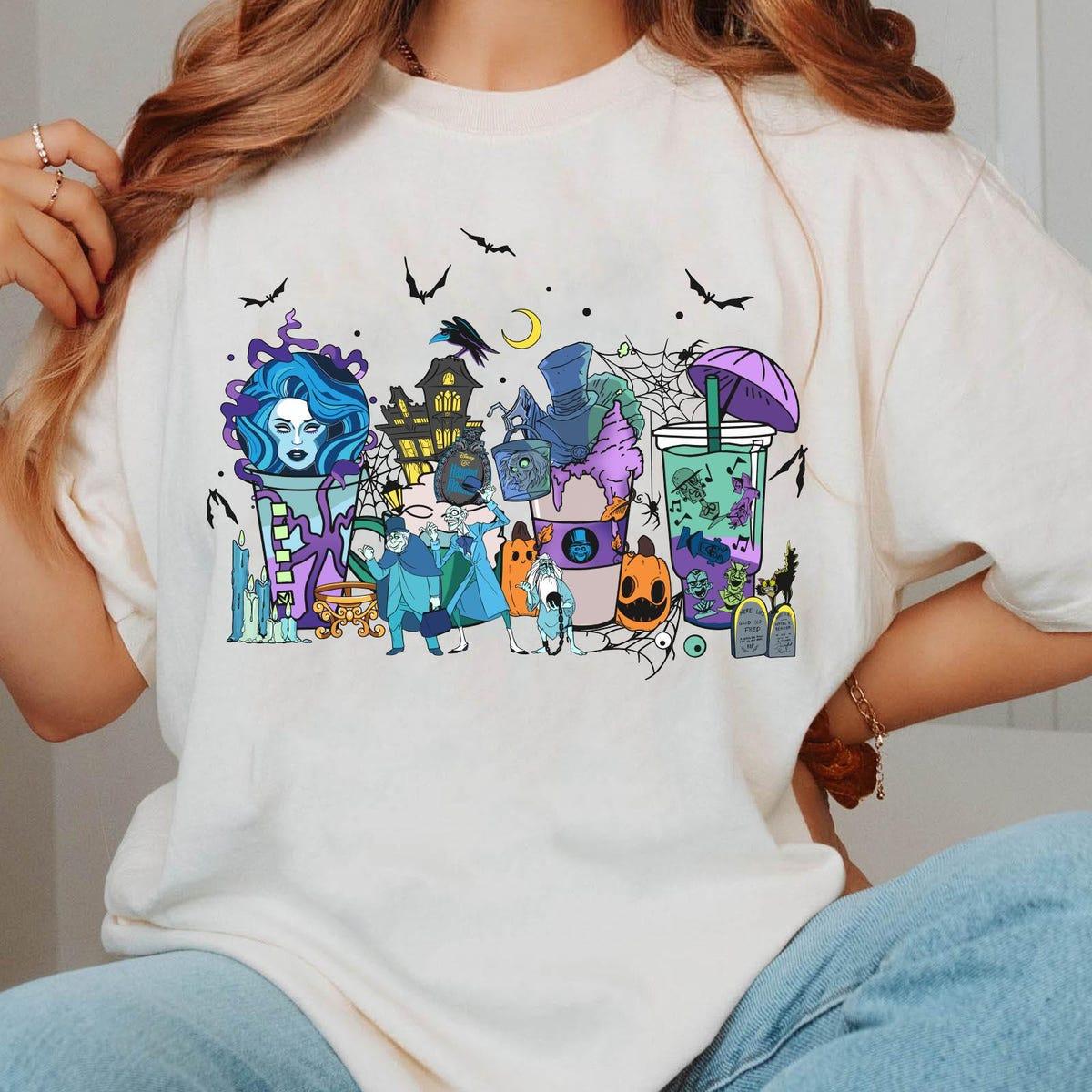 Haunted Mansion Coffee Latte Madame Leota Hitchhiking Ghosts Foolish Mortals Shirt 1