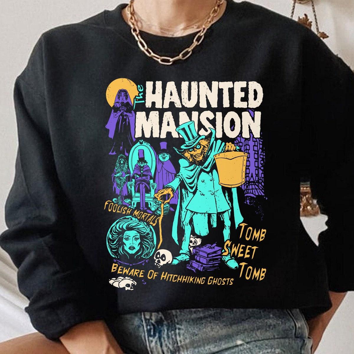 Haunted Mansion Hitchhiking Ghosts Madame Leota Hatbox Ghost Shirt 1