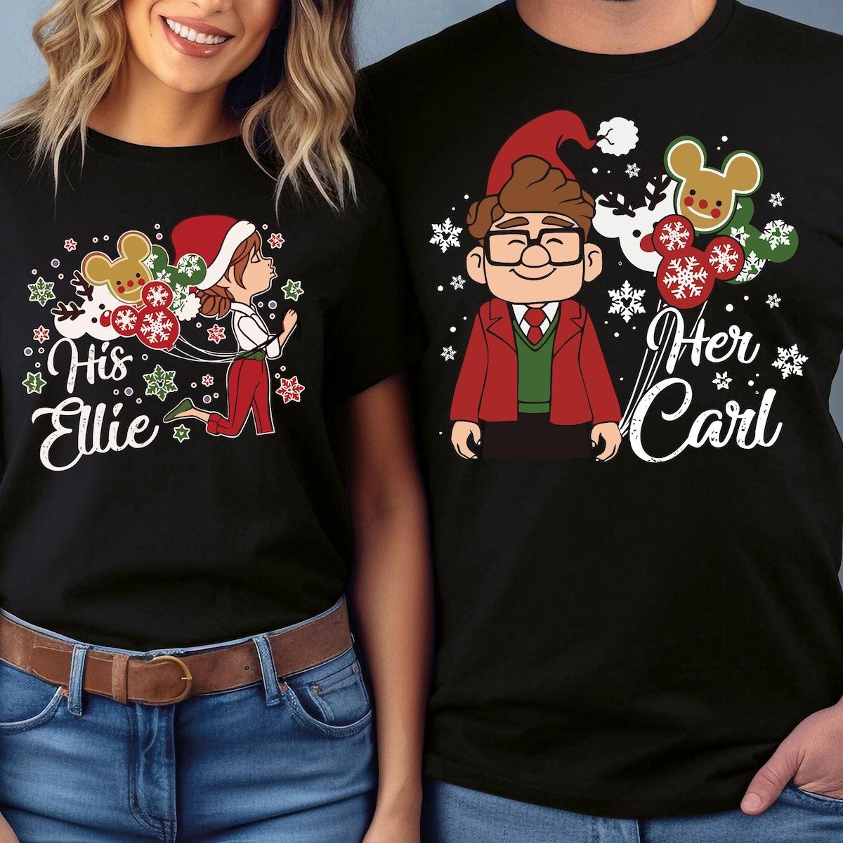 His Ellie Her Carl Christmas Couples Matching Shirt 1