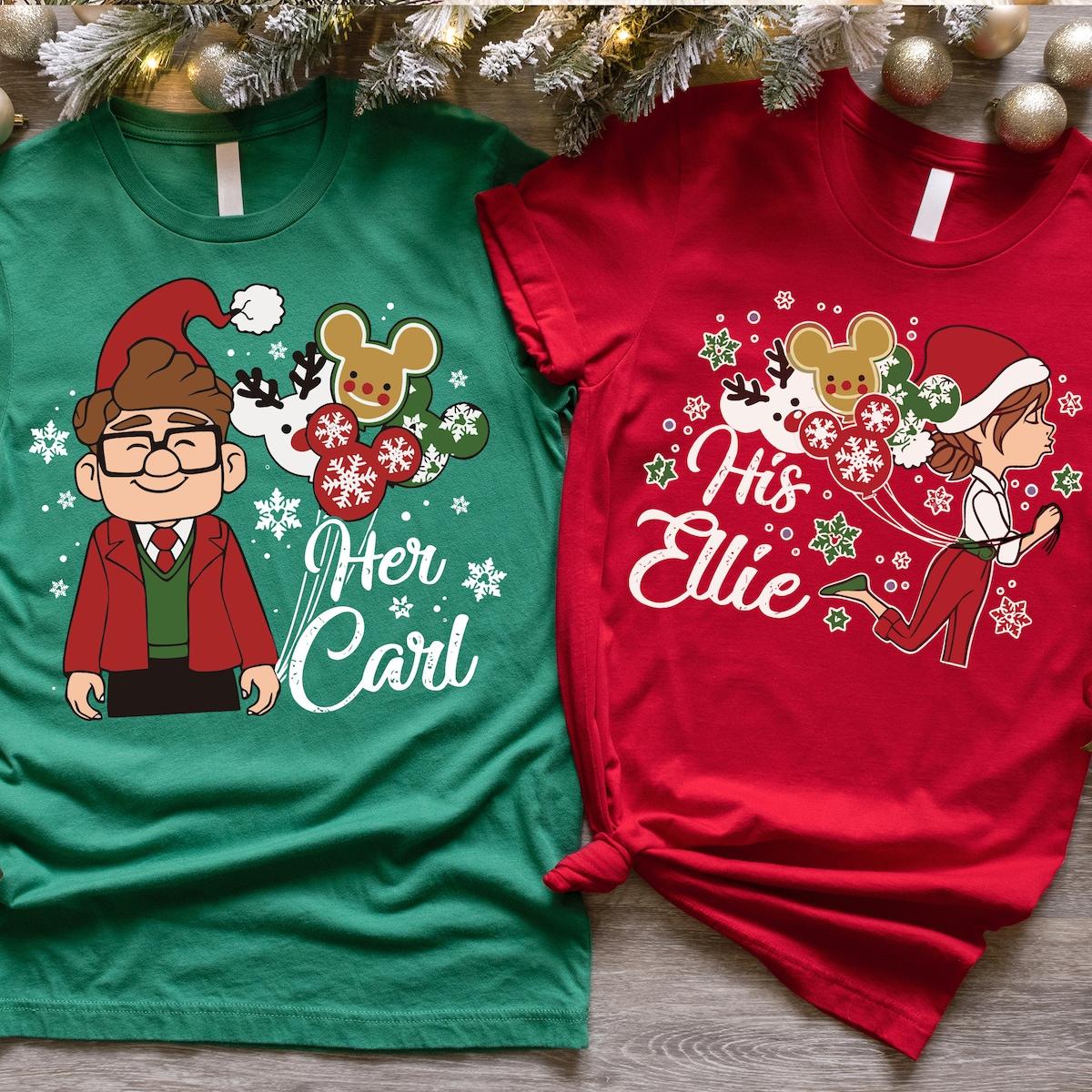 His Ellie Her Carl Christmas Couples Matching Shirt 5