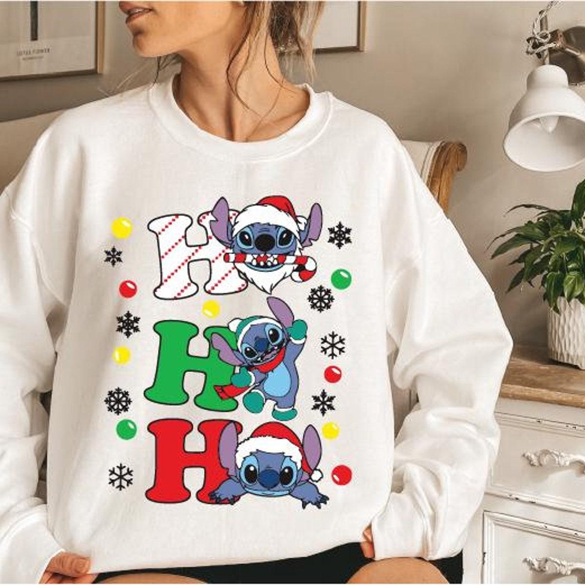 Ho Ho Ho Stitch Santa Christmas Shirt 1