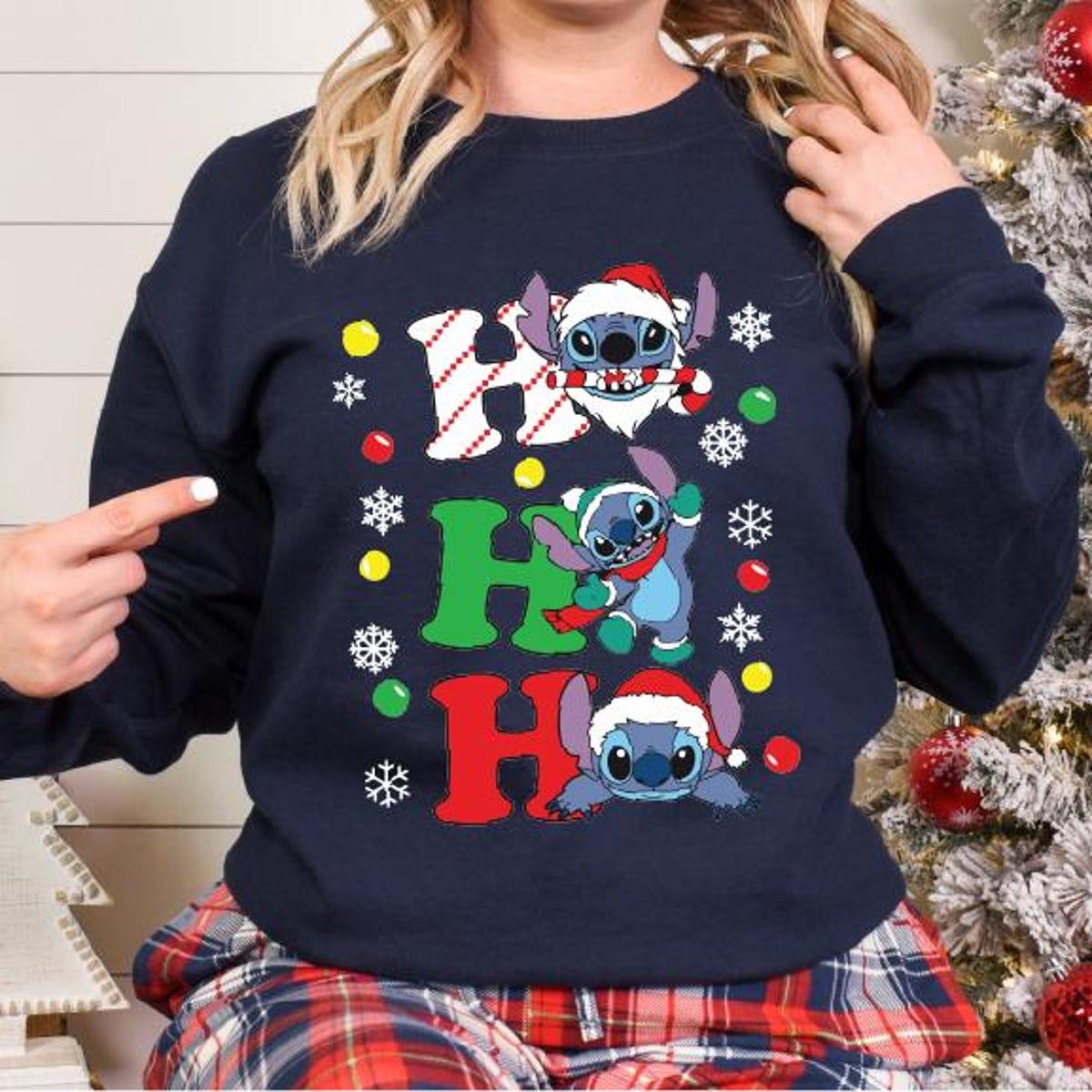 Ho Ho Ho Stitch Santa Christmas Shirt 2