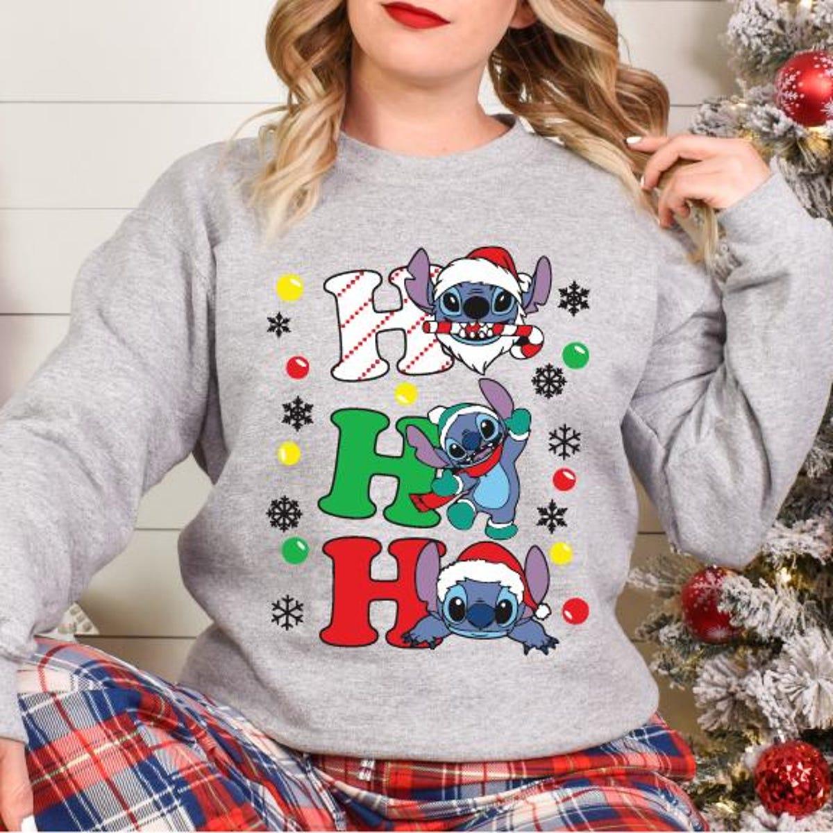 Ho Ho Ho Stitch Santa Christmas Shirt 3