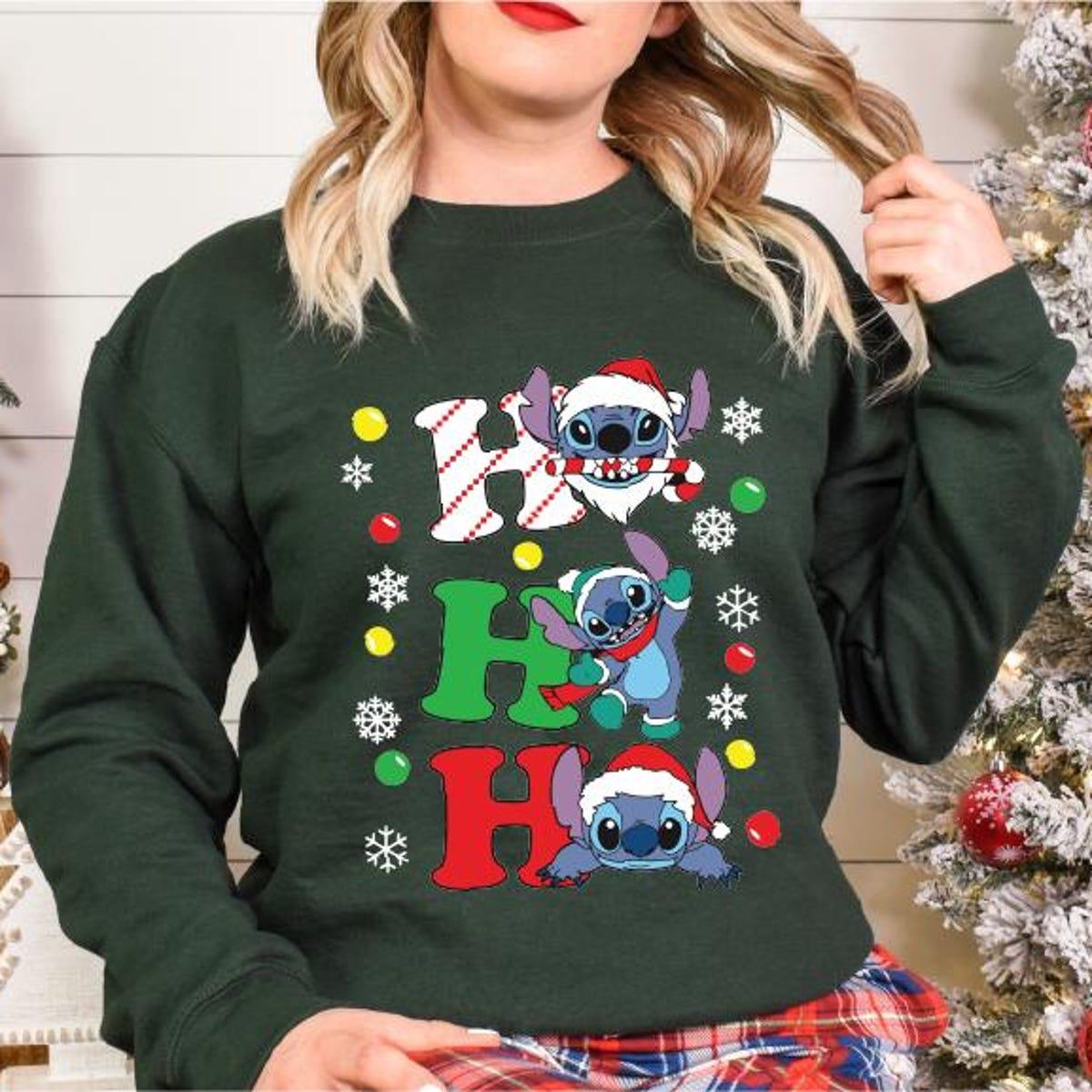 Ho Ho Ho Stitch Santa Christmas Shirt 6