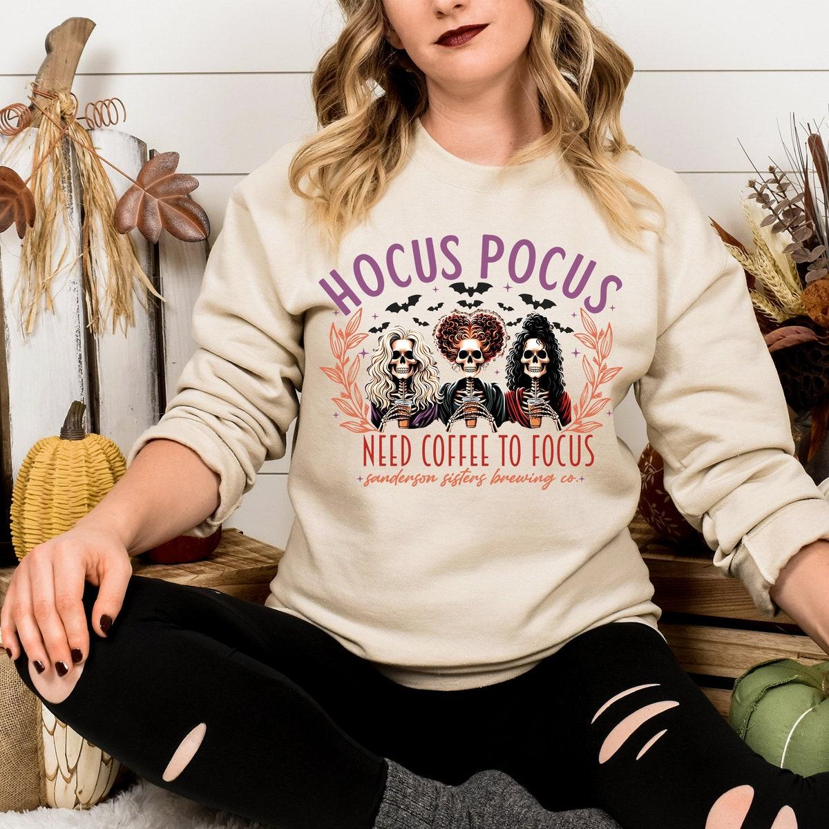 Hocus Pocus I Need Coffee To Focus Sanderson Sisters Brewing Co Shirt 2