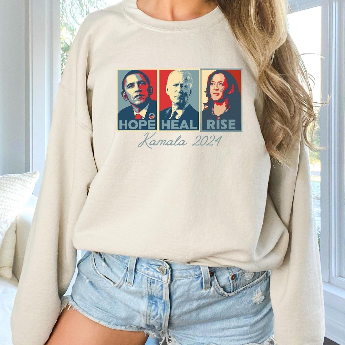 Hope Heal Rise Kamala Harris 2024 Support For First Woman American President Shirt 1