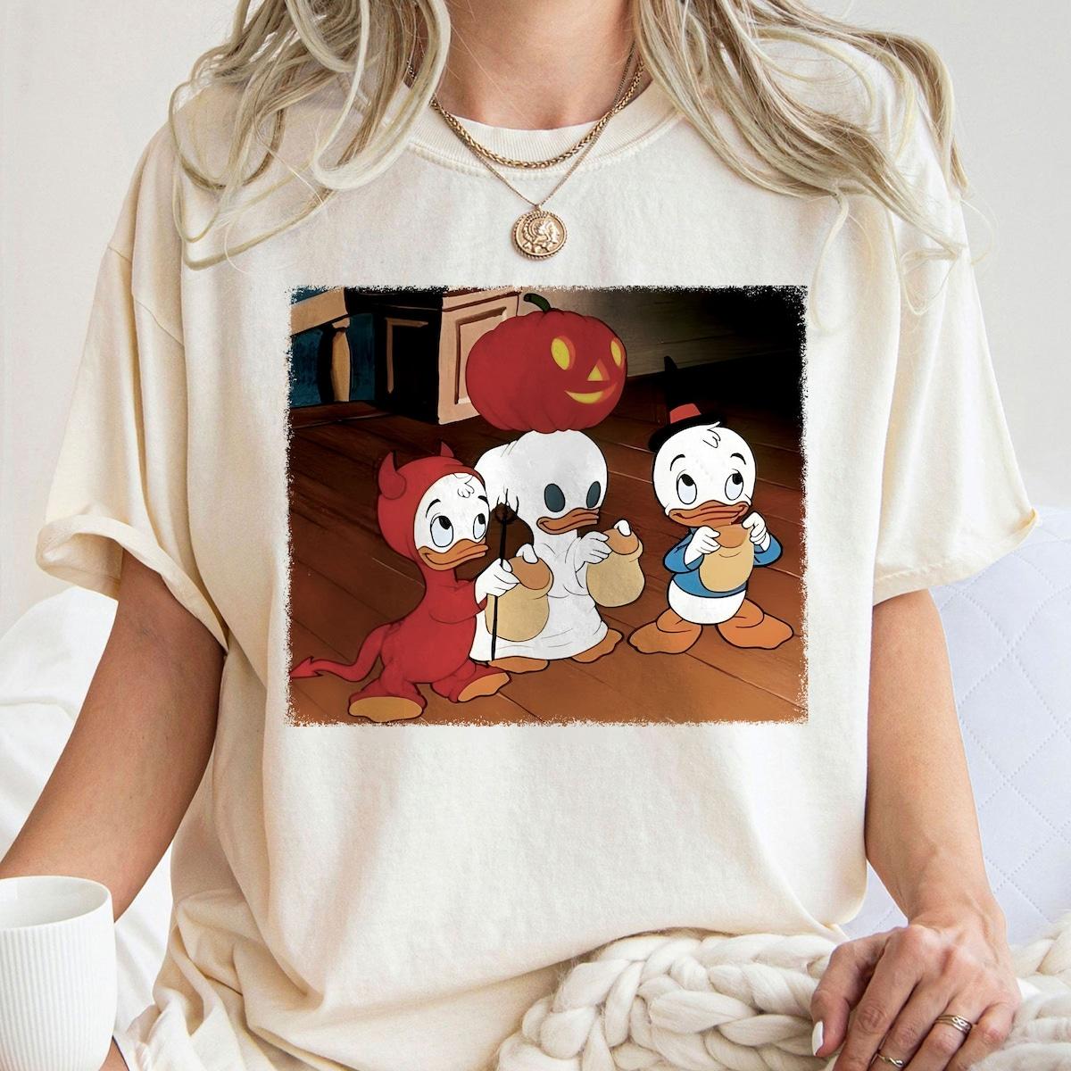 Huey Dewey And Louie Donald Duck's Nephews Halloween Shirt 4