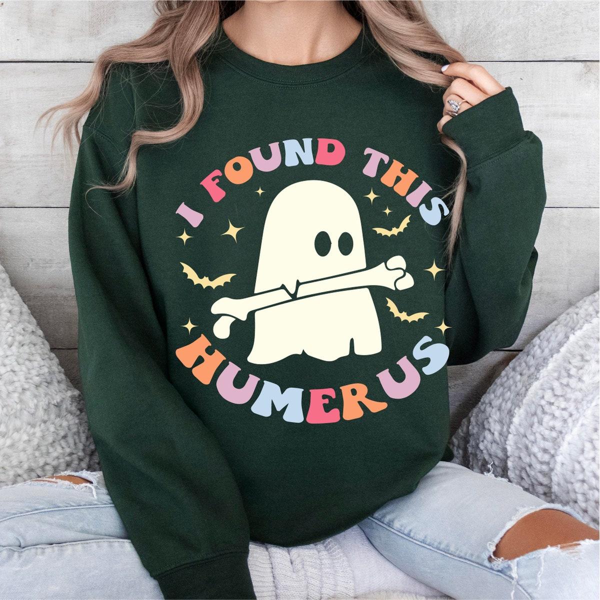 I Found This Humerus Ghost Halloween Nurse Shirt 2