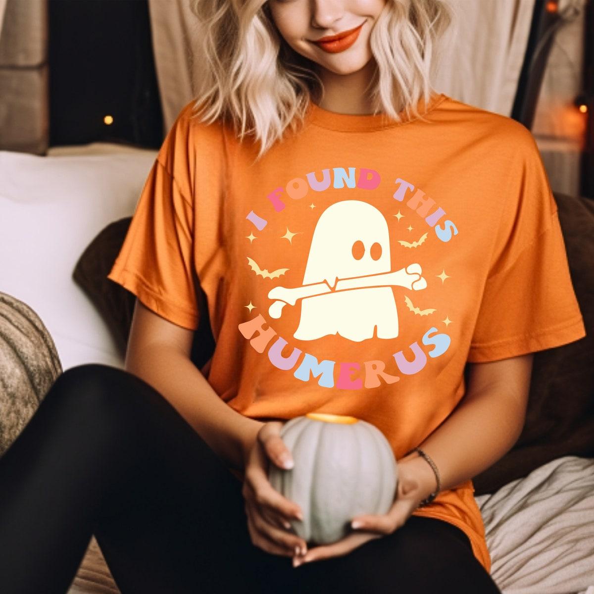 I Found This Humerus Ghost Halloween Nurse Shirt 5