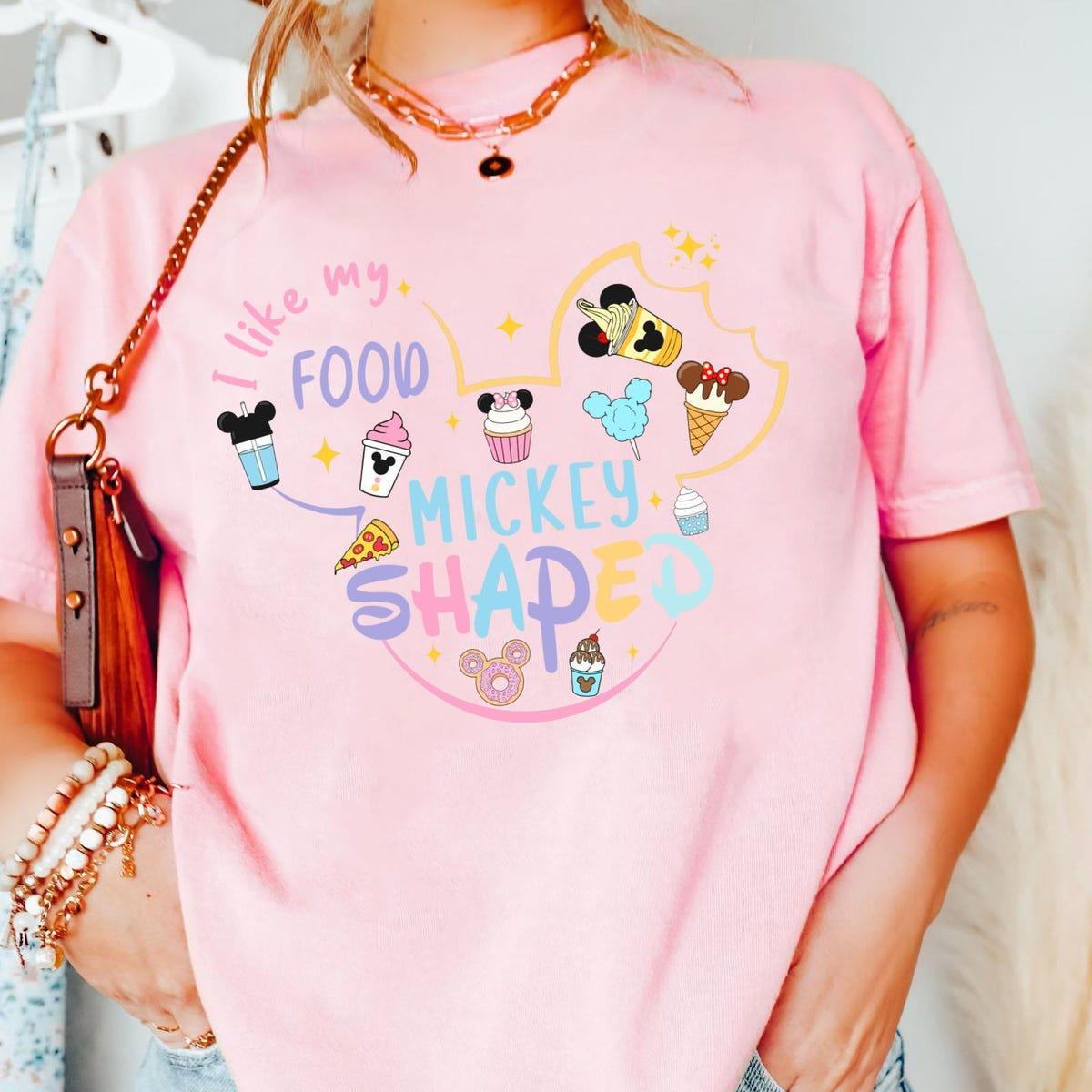 I Like My Food Mickey Shaped Vintage Disney Snacks Shirt 1