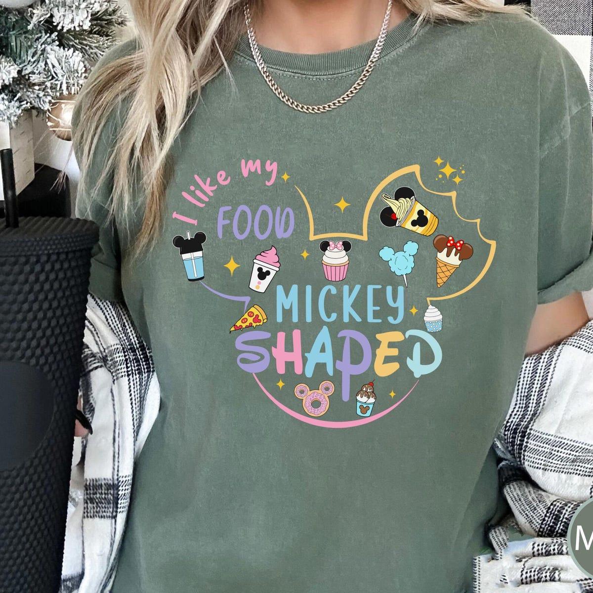 I Like My Food Mickey Shaped Vintage Disney Snacks Shirt 3