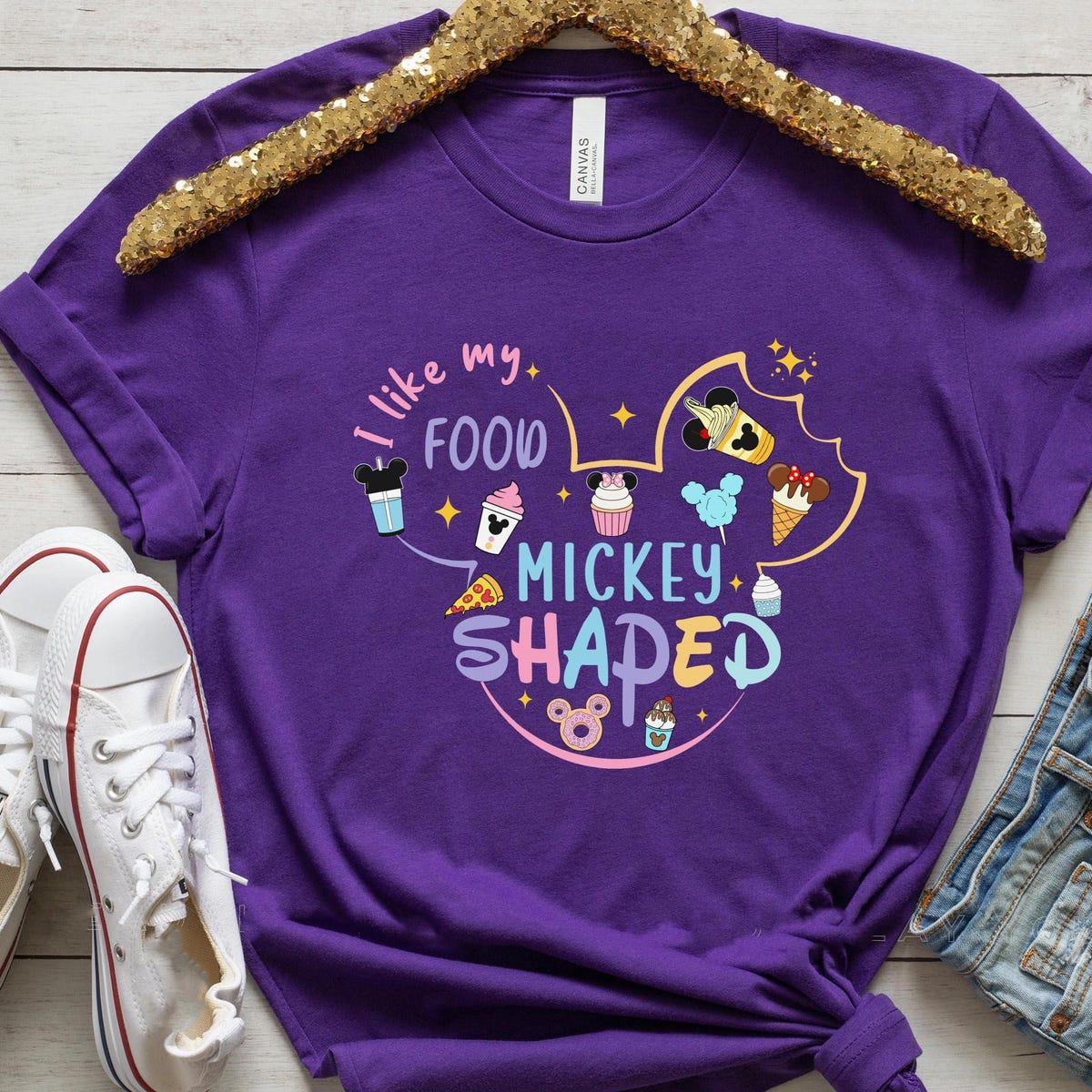 I Like My Food Mickey Shaped Vintage Disney Snacks Shirt 4