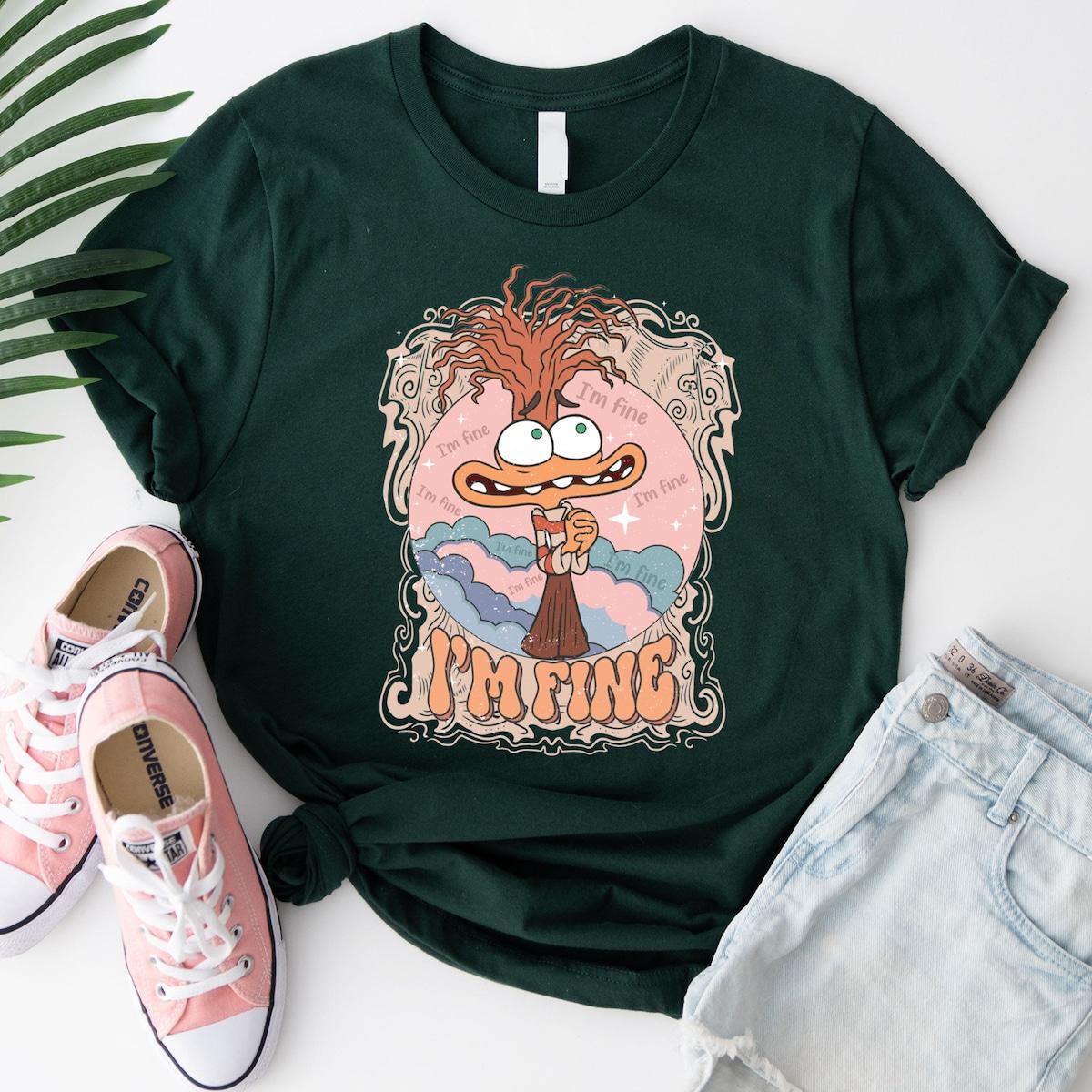 I'm Fine Anxiety Inside Out Characters Shirt 6