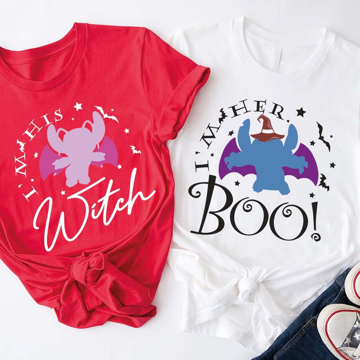 I'm Her Boo I'm His Witch Stitch And Angel Halloween Shirt 3