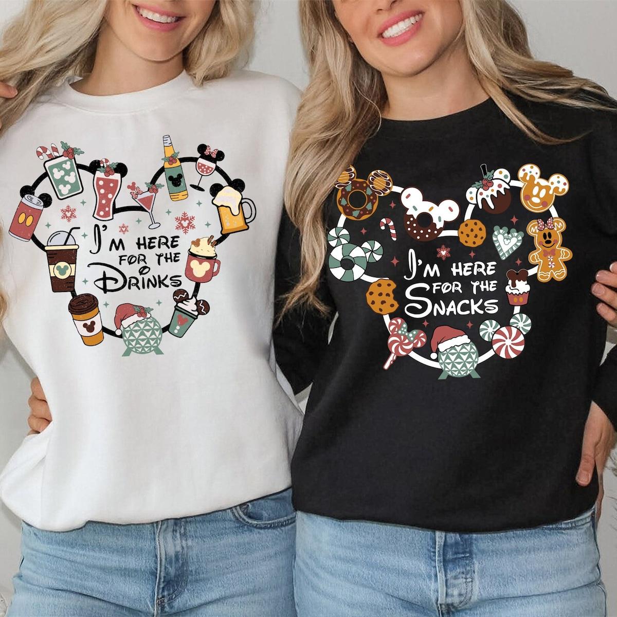 I'm Here For The Drinks I'm Here For The Snacks Christmas Shirt 1