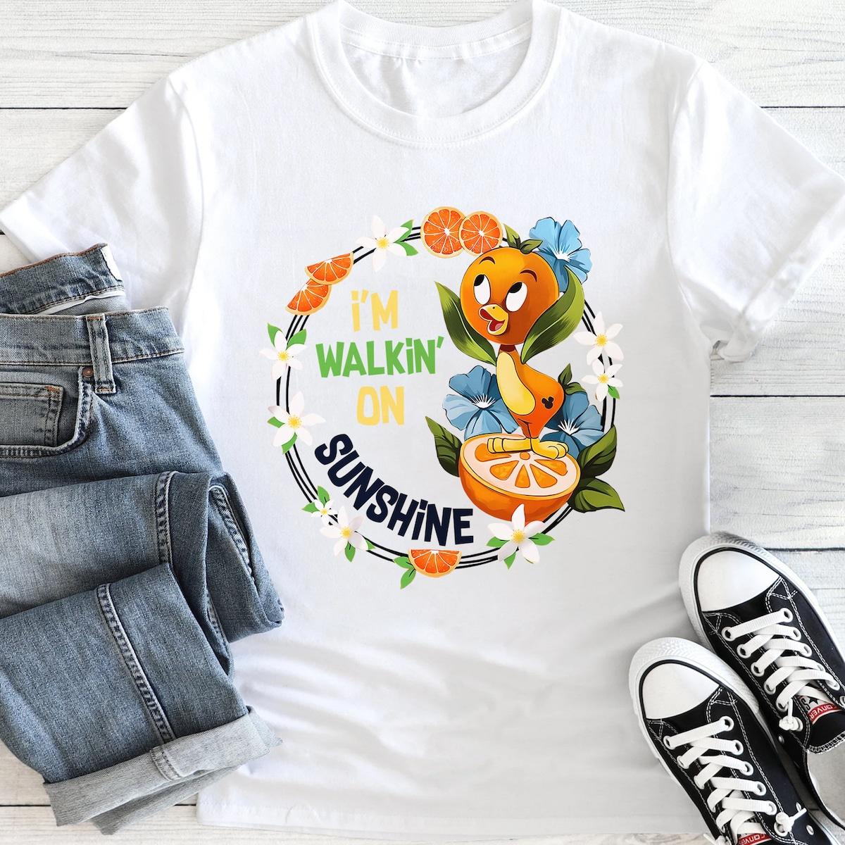 Im Walking On Sunshine Tropical Orange Bird Masco Shirt 3