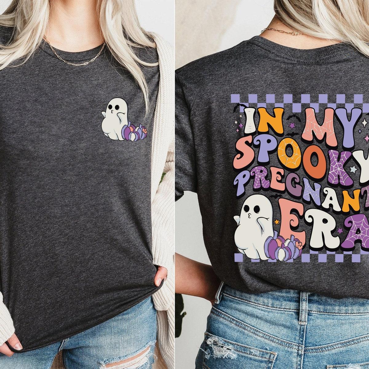 In My Spooky Pregnant Era Halloween Baby Announcement Shirt 4