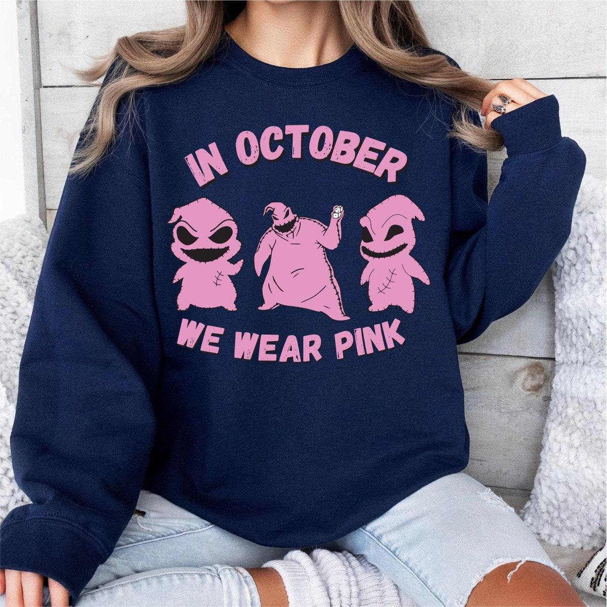 In October We Wear Pink Oogie Boogies Breast Cancer Awareness Halloween Shirt 1