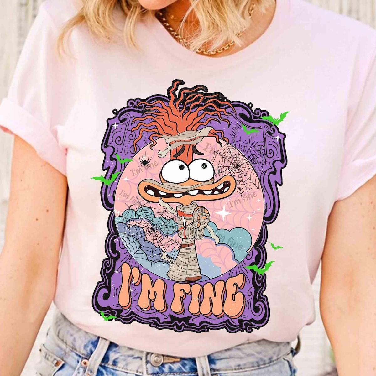 Inside Out 2 Anxiety Mummy I'm Fine Halloween Shirt 2