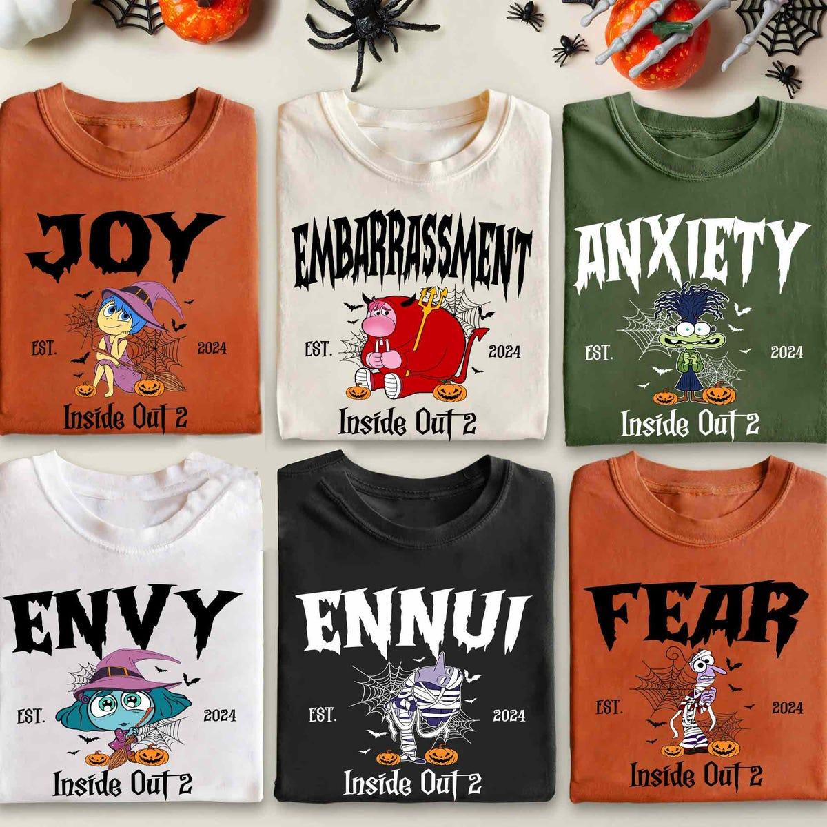 Inside Out 2 Halloween Joy Embarrassment Anxiety Envy Ennui Shirt 1