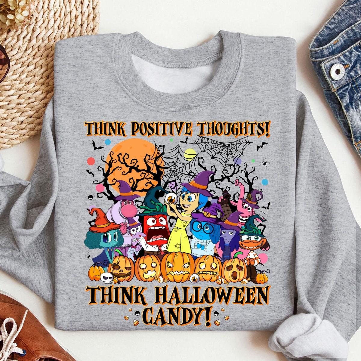 Inside Out Halloween Think Positive Thoughts Shirt 3