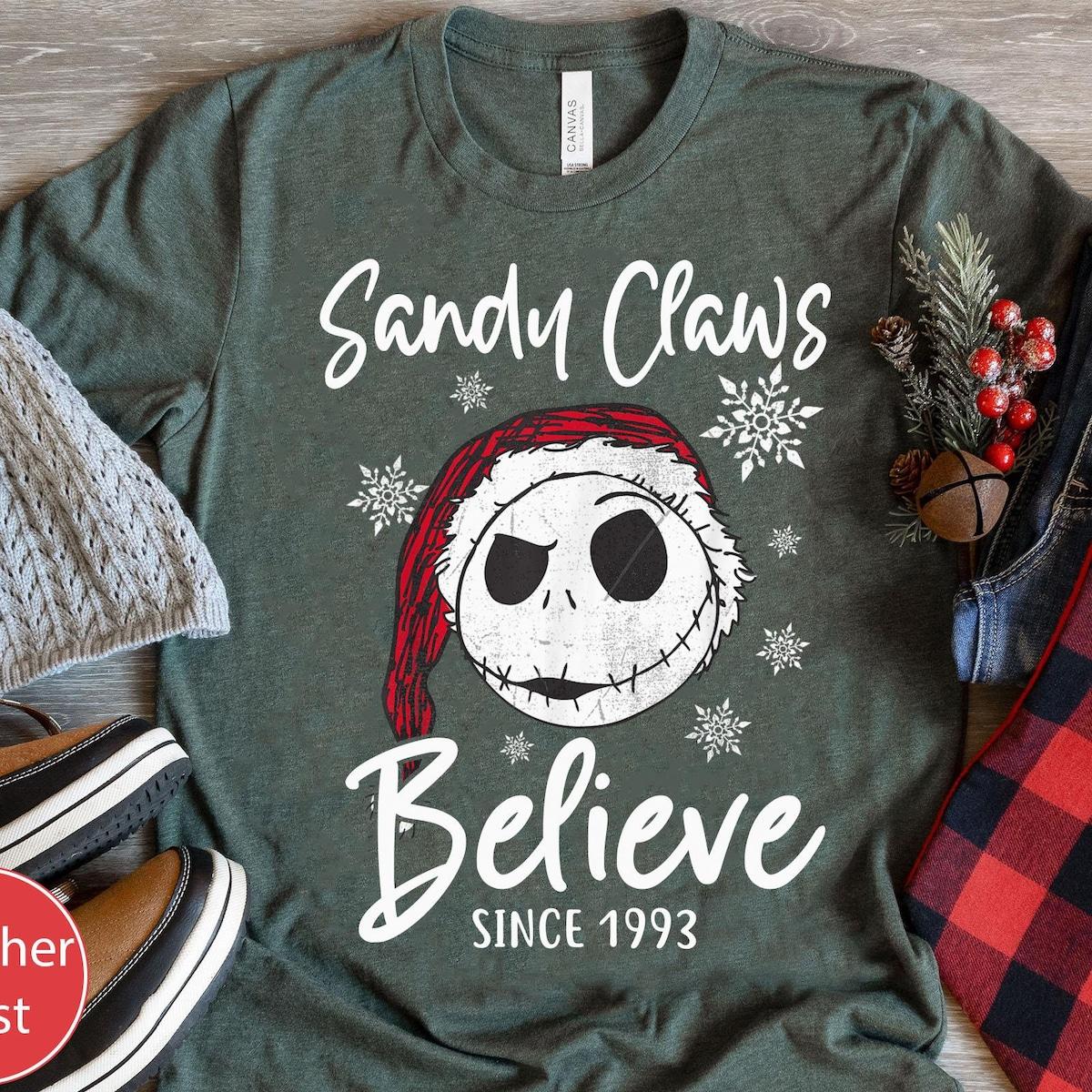 Jack Skellington Sandy Claus Believer Since 1993 Shirt 6