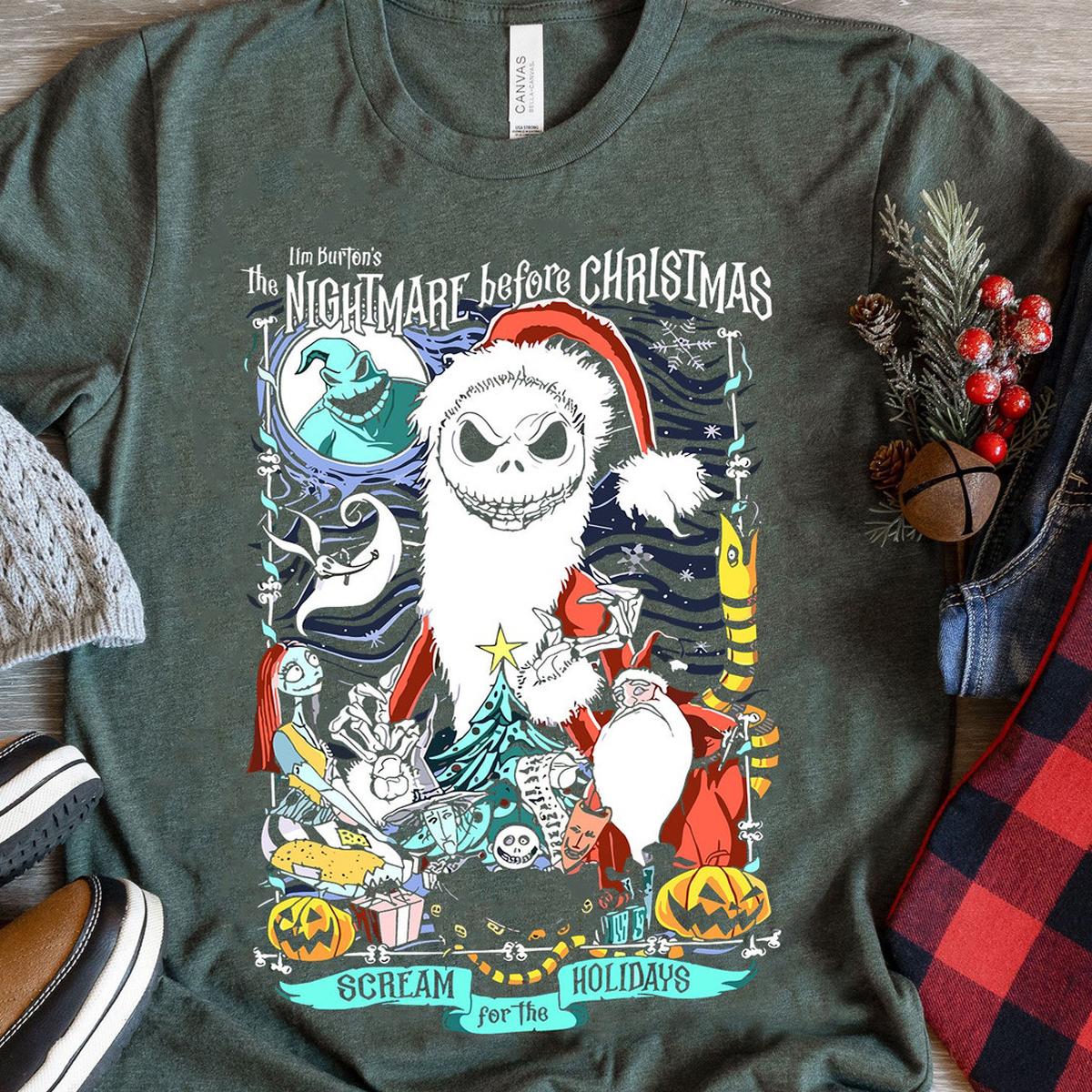 Jack Skellington Santa Tis The Season Shirt 4