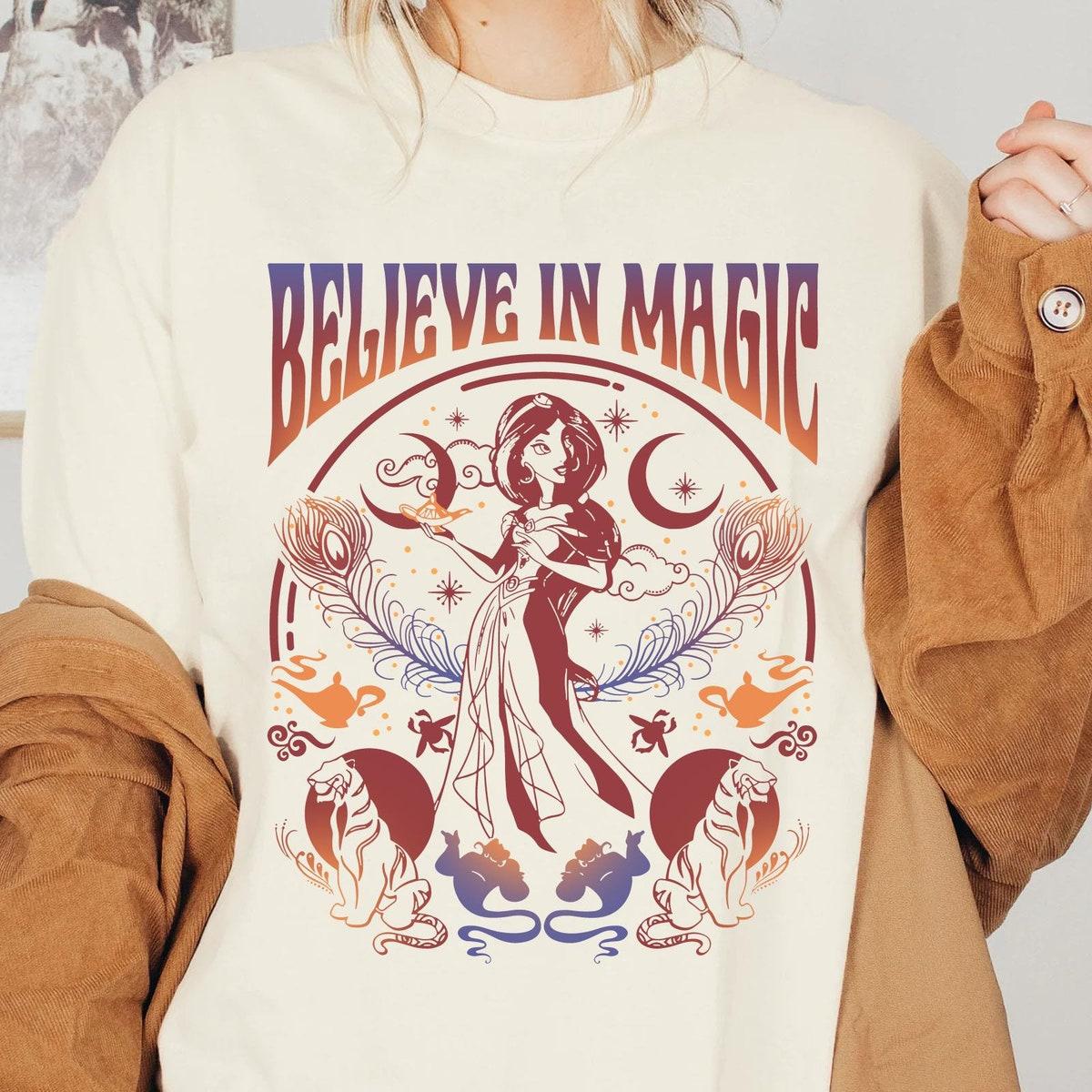 Jasmine Princess Believe In Magic Retro Aladdin Disney Shirt 2