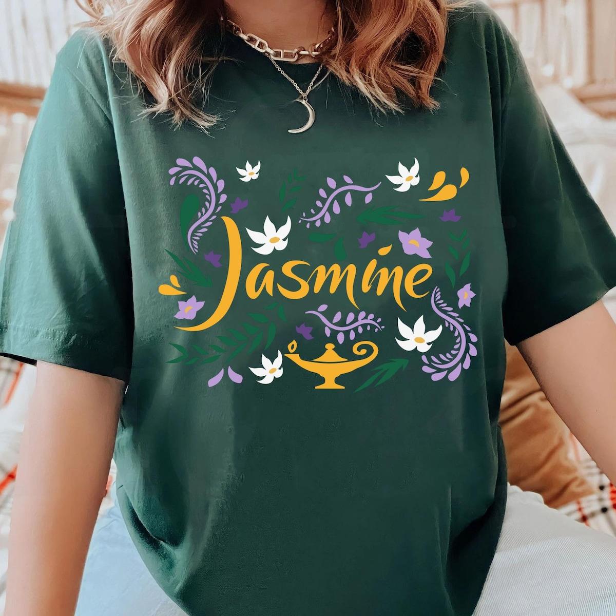 Jasmine Princesses Floral Flowers Aladdin Shirt 2