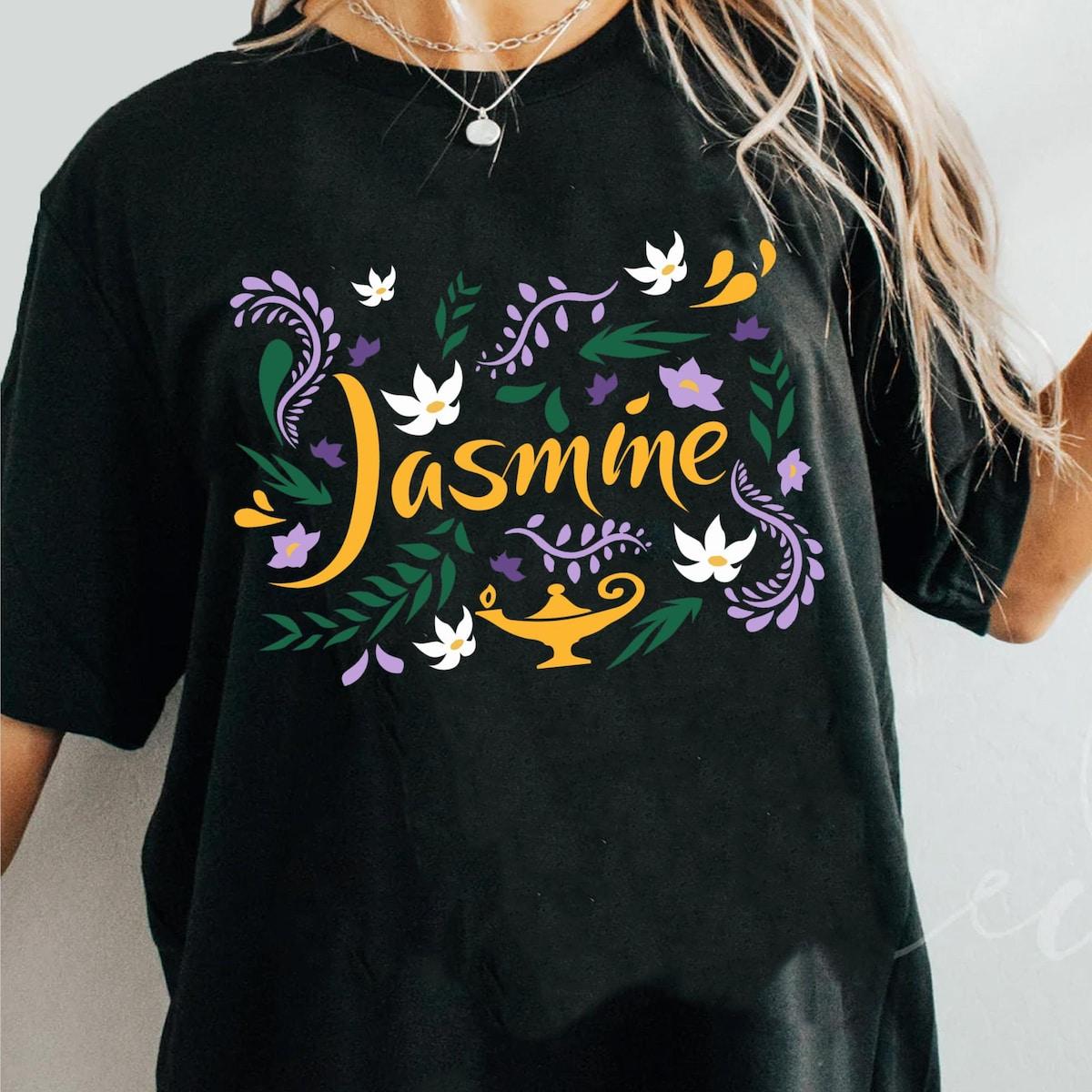 Jasmine Princesses Floral Flowers Aladdin Shirt 4