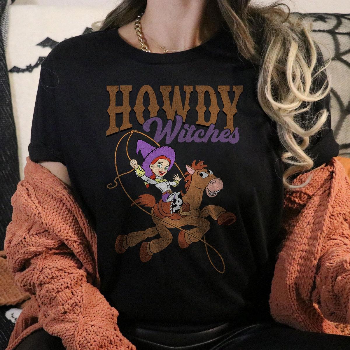 Jessie Ride Horse Howdy Witches Cowgirl Western Halloween Shirt 2