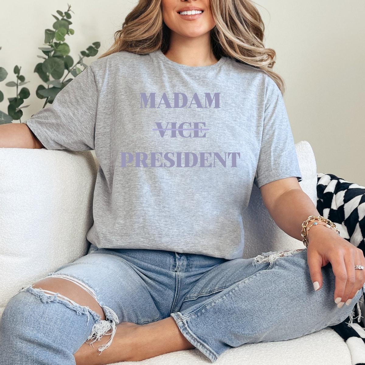 Kamala Harris 2024 Madam Vice President Shirt Anti trump Gift For Democrat Tee 4