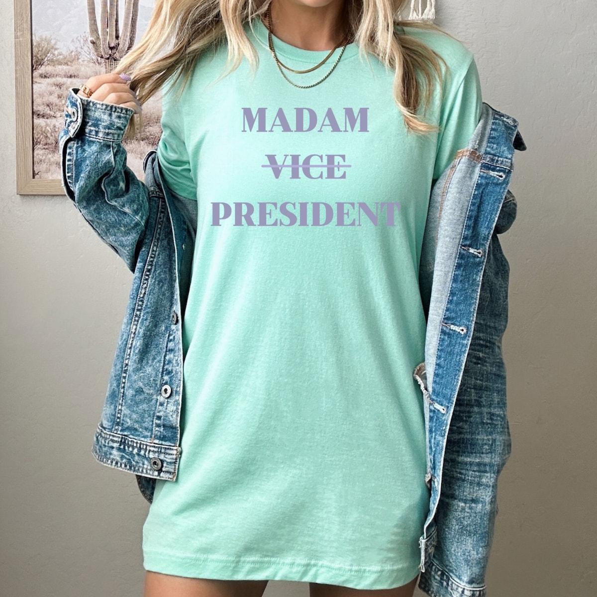 Kamala Harris 2024 Madam Vice President Shirt Anti trump Gift For Democrat Tee 5