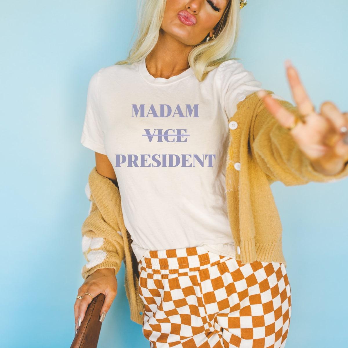 Kamala Harris 2024 Madam Vice President Shirt Anti trump Gift For Democrat Tee 6