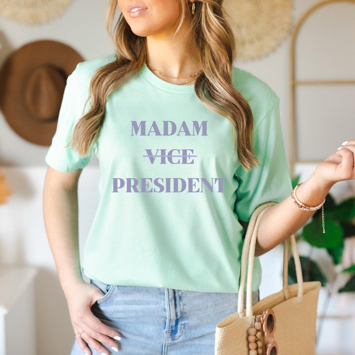 Kamala Harris 2024 Madam Vice President Shirt Anti trump Gift For Democrat Tee 7