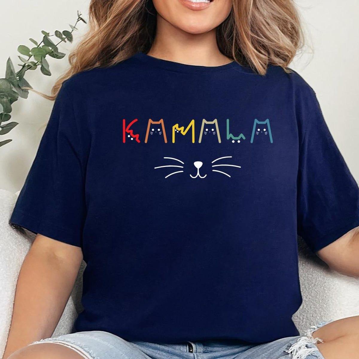 Kamala Harris Cat Lettering Positive Shirt 1