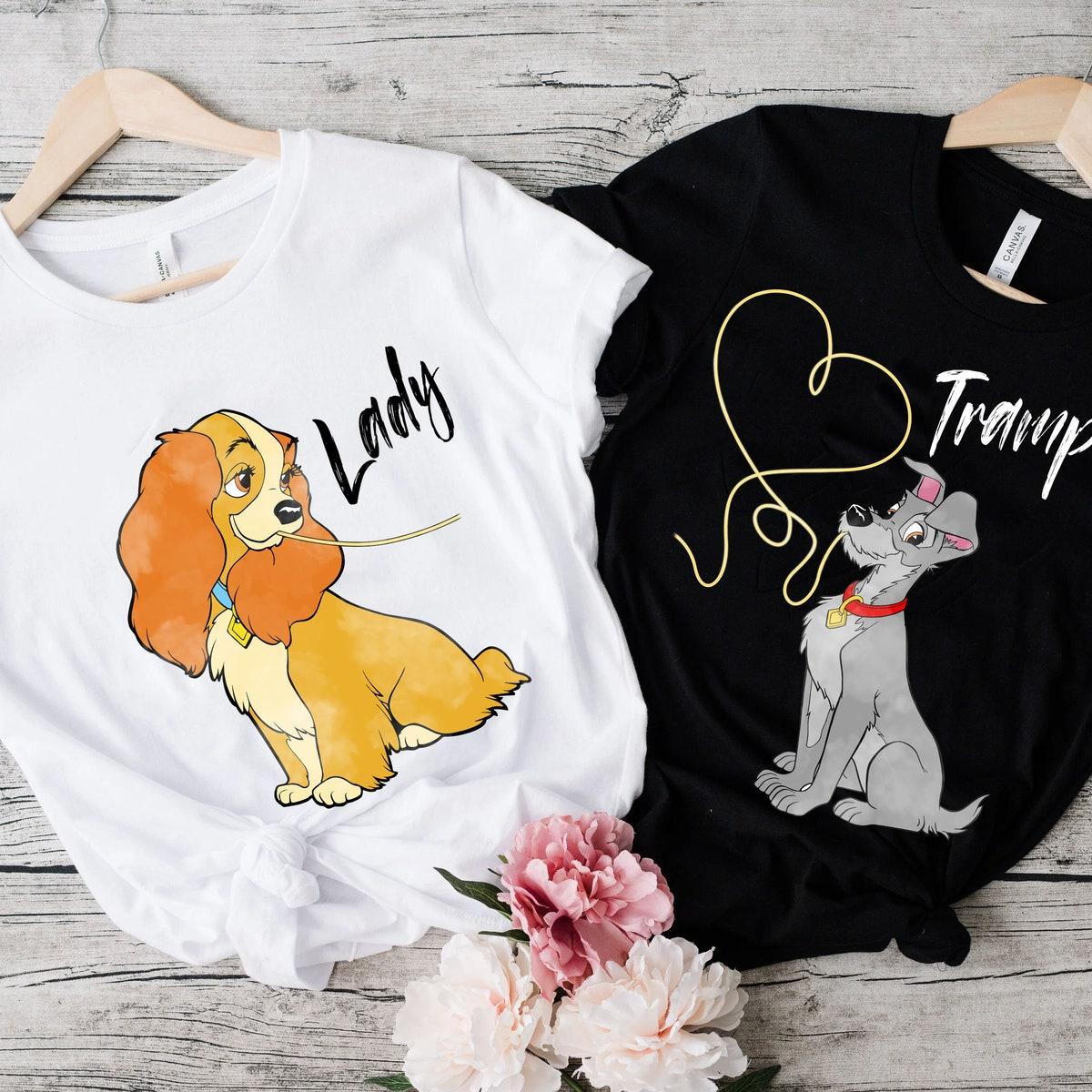 Lady And The Tramp Spaghetti Matching Couples Shirt 1