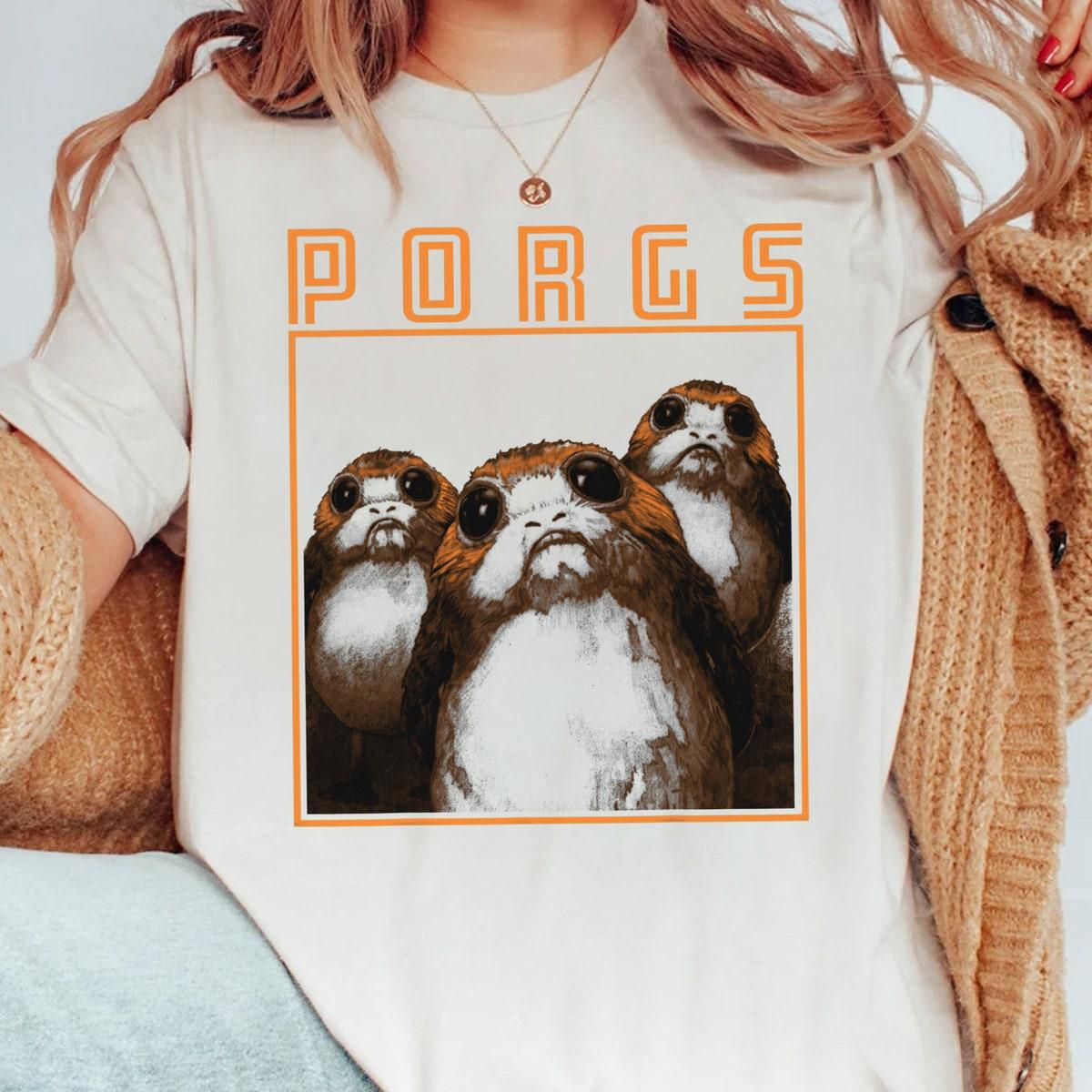 Last Jedi Porgs Orange Lines Star Wars Shirt 1